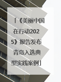 《美丽中国在行动2025》报告发布 青岛入选典型实践案例