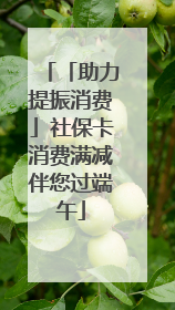 「助力提振消费」社保卡消费满减伴您过端午