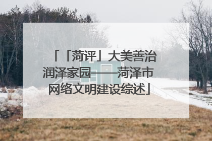 「菏评」大美善治润泽家园——菏泽市网络文明建设综述