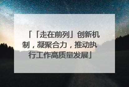 「走在前列」创新机制，凝聚合力，推动执行工作高质量发展