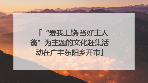 “爱我上饶·当好主人翁”为主题的文化赶集活动在广丰东阳乡开市
