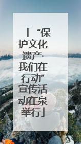 “保护文化遗产·我们在行动”宣传活动在泉举行