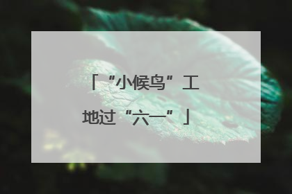 “小候鸟”工地过“六一”