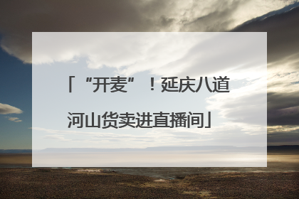 “开麦”！延庆八道河山货卖进直播间