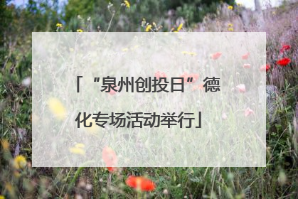 “泉州创投日”德化专场活动举行