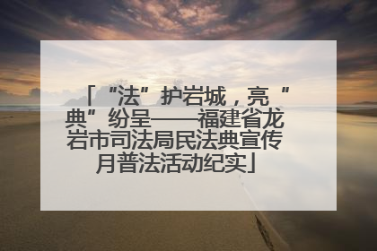 “法”护岩城，亮“典”纷呈——福建省龙岩市司法局民法典宣传月普法活动纪实