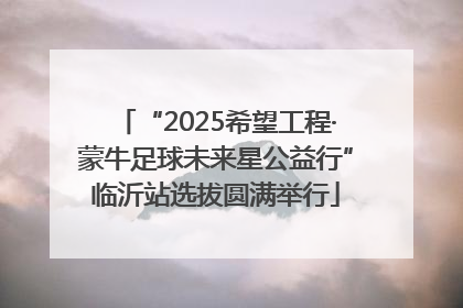 “2025希望工程·蒙牛足球未来星公益行”临沂站选拔圆满举行