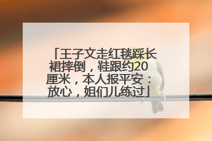 王子文走红毯踩长裙摔倒，鞋跟约20厘米，本人报平安：放心，姐们儿练过