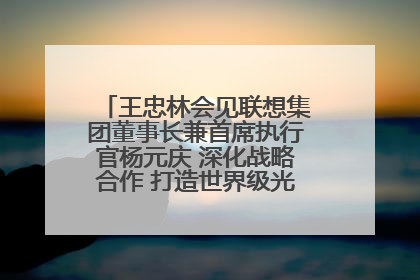 王忠林会见联想集团董事长兼首席执行官杨元庆 深化战略合作 打造世界级光电子信息产业集群