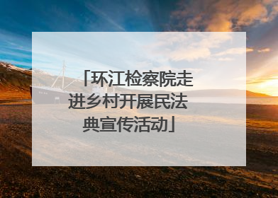 环江检察院走进乡村开展民法典宣传活动