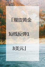 现货黄金短线反弹13美元