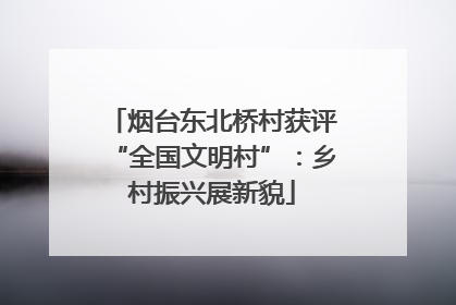 烟台东北桥村获评“全国文明村”：乡村振兴展新貌
