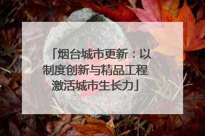 烟台城市更新：以制度创新与精品工程激活城市生长力