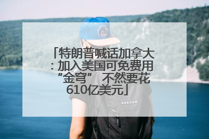 特朗普喊话加拿大:加入美国可免费用“金穹” 不然要花610亿美元