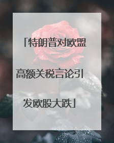 特朗普对欧盟高额关税言论引发欧股大跌