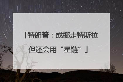 特朗普：或挪走特斯拉 但还会用“星链”