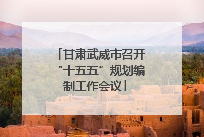 甘肃武威市召开“十五五”规划编制工作会议
