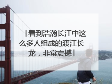看到浩瀚长江中这么多人组成的渡江长龙，非常震撼
