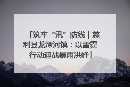 筑牢“汛”防线｜慈利县龙潭河镇：以雷霆行动迎战暴雨洪峰