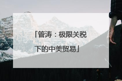 管涛：极限关税下的中美贸易