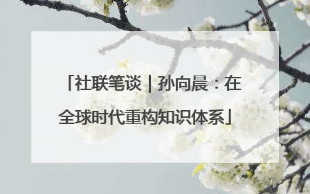 社联笔谈｜孙向晨：在全球时代重构知识体系