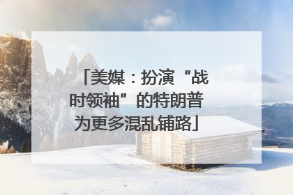 美媒：扮演“战时领袖”的特朗普为更多混乱铺路