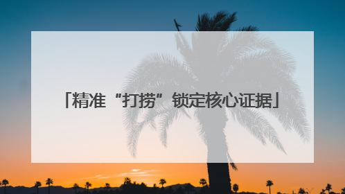 精准“打捞”锁定核心证据