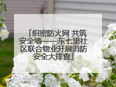 织密防火网 共筑安全墙——东七里社区联合物业开展消防安全大排查