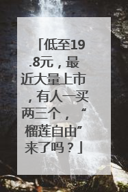 低至19.8元，最近大量上市，有人一买两三个，“榴莲自由”来了吗？