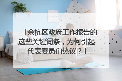 余杭区政府工作报告的这些关键词条，为何引起代表委员们热议？