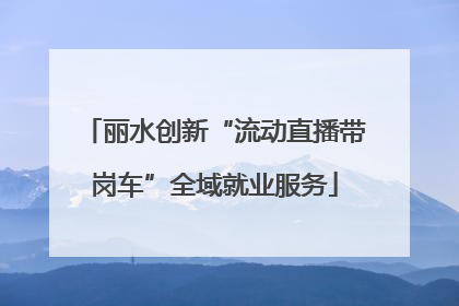 丽水创新“流动直播带岗车”全域就业服务