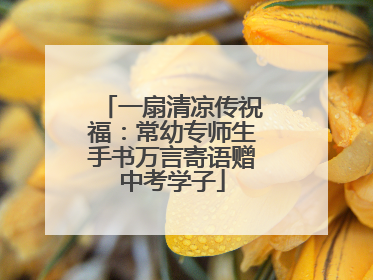 一扇清凉传祝福：常幼专师生手书万言寄语赠中考学子