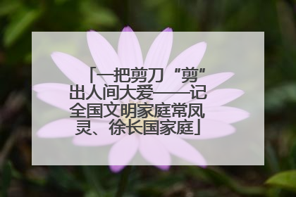 一把剪刀“剪”出人间大爱——记全国文明家庭常凤灵、徐长国家庭