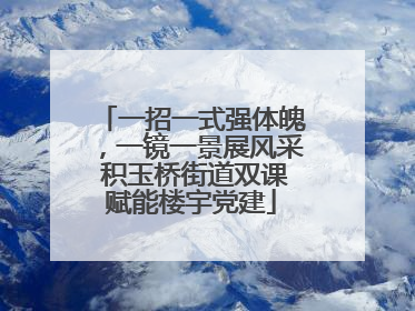 一招一式强体魄，一镜一景展风采 积玉桥街道双课赋能楼宇党建