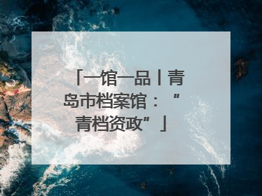 一馆一品丨青岛市档案馆：“青档资政”