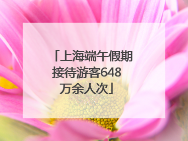 上海端午假期接待游客648万余人次
