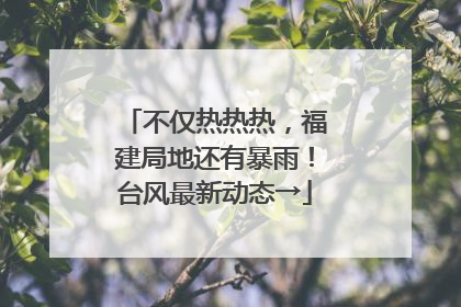 不仅热热热，福建局地还有暴雨！台风最新动态→