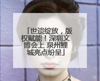 世遗绽放，版权赋能！深圳文博会上 泉州鲤城亮点纷呈