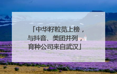 中华籽粒苋上榜，与抖音、美团并列，育种公司来自武汉