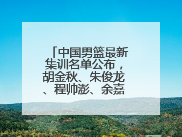 中国男篮最新集训名单公布，胡金秋、朱俊龙、程帅澎、余嘉豪再次入选