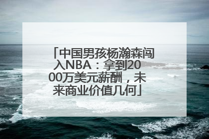 中国男孩杨瀚森闯入NBA：拿到2000万美元薪酬，未来商业价值几何
