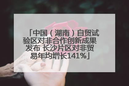 中国（湖南）自贸试验区对非合作创新成果发布 长沙片区对非贸易年均增长141%