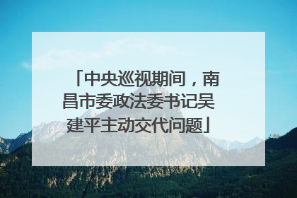 中央巡视期间，南昌市委政法委书记吴建平主动交代问题