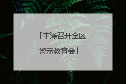 丰泽召开全区警示教育会