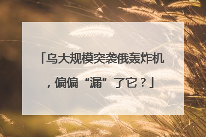 乌大规模突袭俄轰炸机，偏偏“漏”了它？