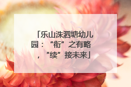 乐山洙泗塘幼儿园：“衔”之有略，“续”接未来