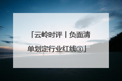 云岭时评丨负面清单划定行业红线③