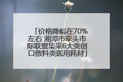 价格降幅在70%左右 湘潭市牵头市际联盟集采6大类创口敷料类医用耗材