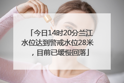 今日14时20分兰江水位达到警戒水位28米，目前已缓慢回落