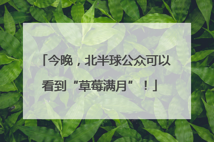 今晚，北半球公众可以看到“草莓满月”！